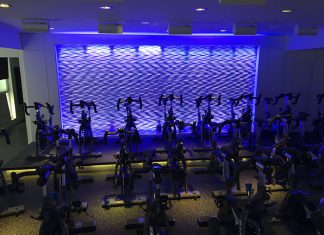 Chauvet Wave Wall Transforms Cycling Studio