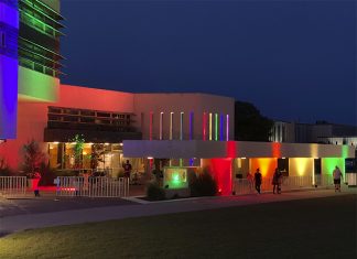 GW Illumination Lights Price Tower in PRIDE Colors with CHAUVET Professional