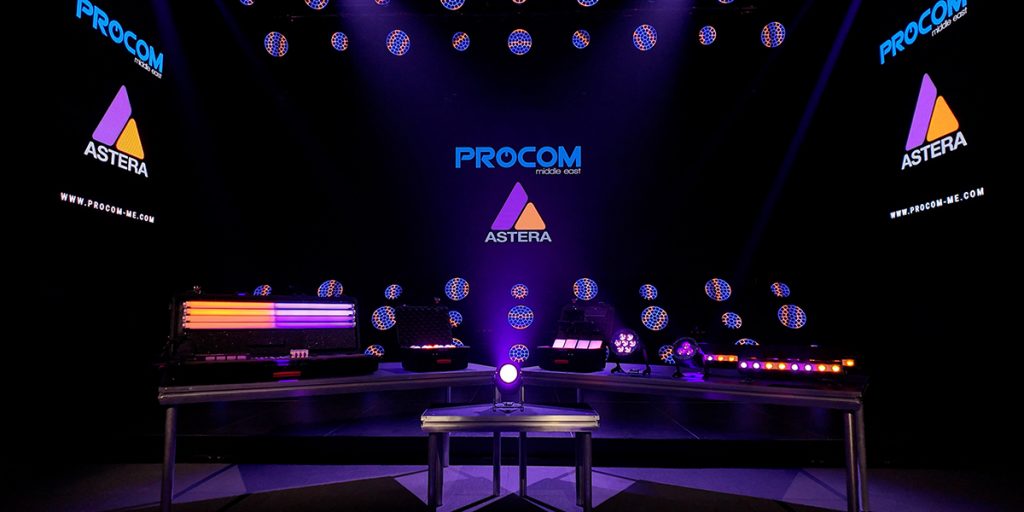 Procom Middle East is the official distributor of Astera in the GCC Astera has partnered with Procom Middle East to become its exclusive distributor in the stage and events market for the GCC region.